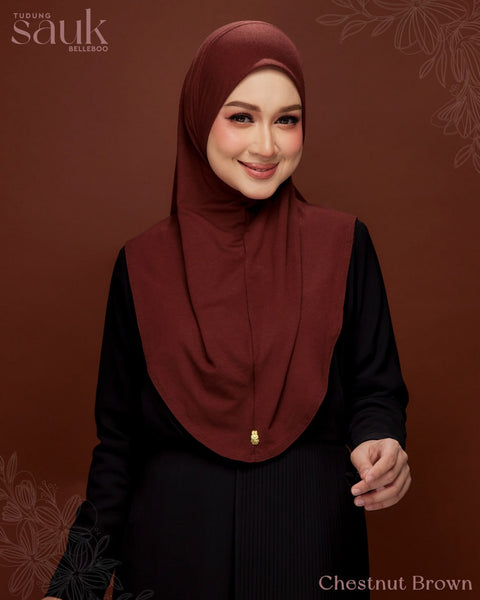 TUDUNG SAUK BELLEBOO (CHESTNUT BROWN)