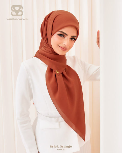 VANILA SCARVES PLAIN BRICK ORANGE (VS003)