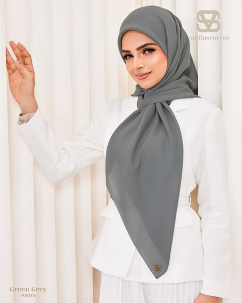 VANILA SCARVES PLAIN GREEN GREY (VS015)