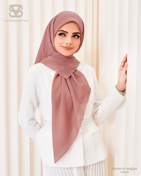 VANILA SCARVES PLAIN BROWN SUGAR (VS046)