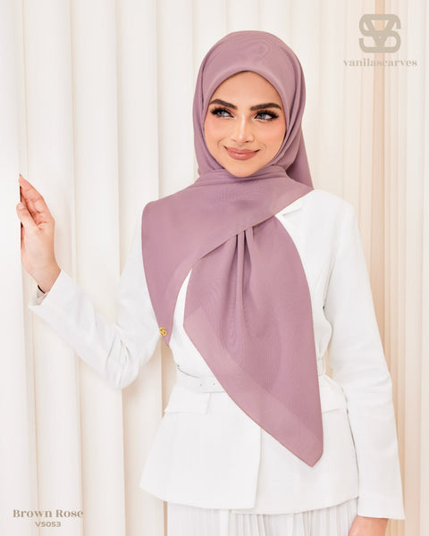 VANILA SCARVES PLAIN BROWN ROSE (VS053)