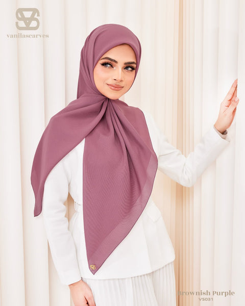 VANILA SCARVES PLAIN BROWNISH PURPLE (VS031)