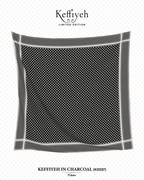 KEKABOO KEFFIYEH IN CHARCOAL (K0237)