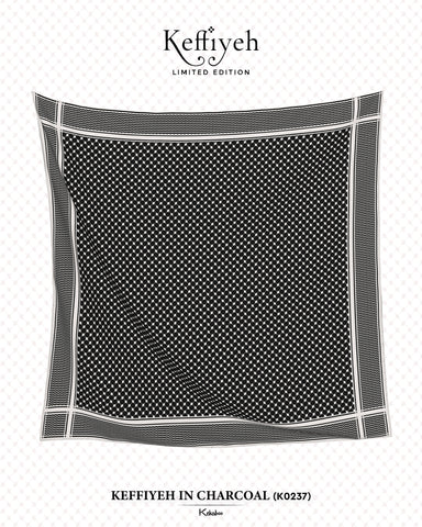 KEKABOO KEFFIYEH IN CHARCOAL (K0237)