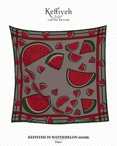 KEKABOO KEFFIYEH IN WATERMELON (K0238)