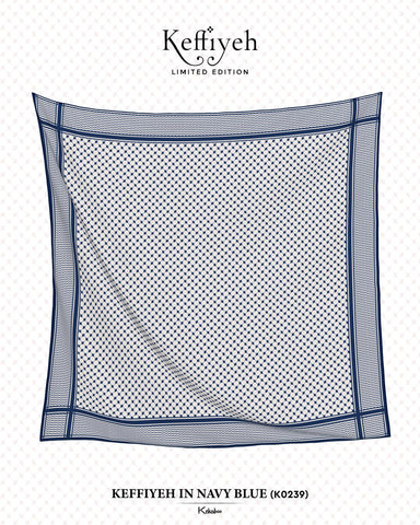 KEKABOO KEFFIYEH IN NAVY BLUE (K0239)
