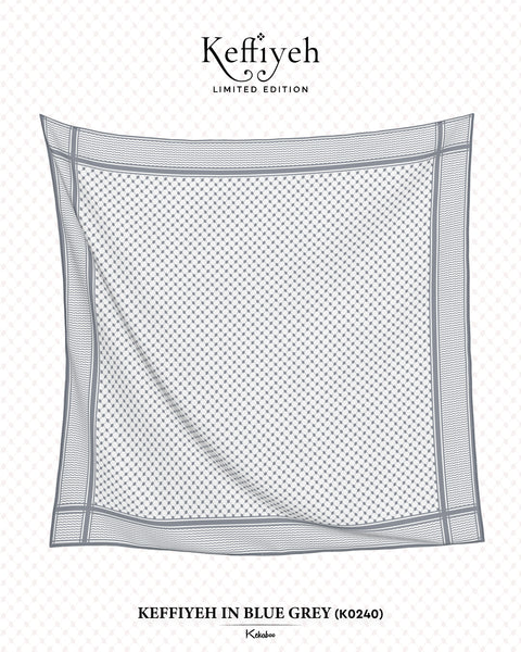 KEKABOO KEFFIYEH IN BLUE GREY (K0240)