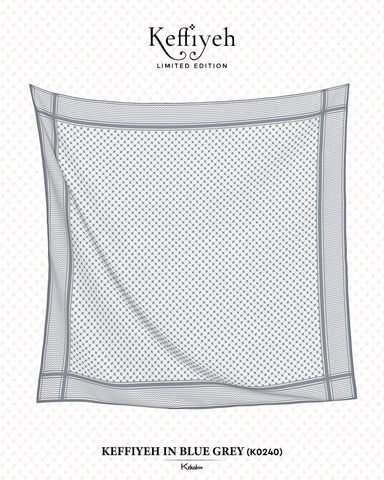KEKABOO KEFFIYEH IN BLUE GREY (K0240)