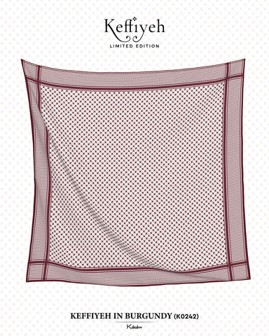 KEKABOO KEFFIYEH IN BURGUNDY (K0242)