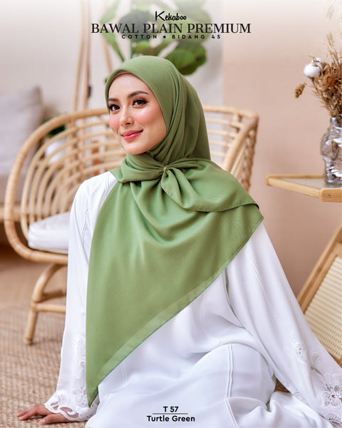 KEKABOO BAWAL PLAIN PREMIUM COTTON TURTLE GREEN (T57)