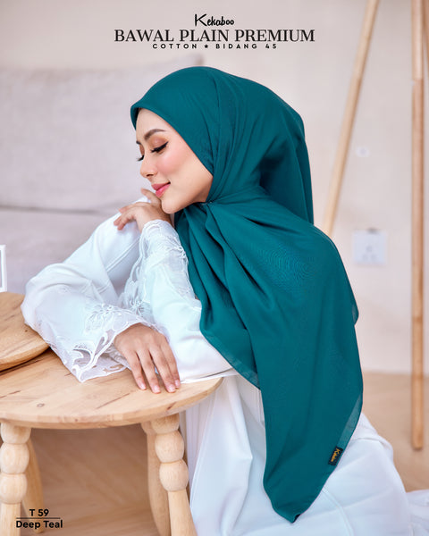 KEKABOO BAWAL PLAIN PREMIUM COTTON DEEP TEAL (T59)