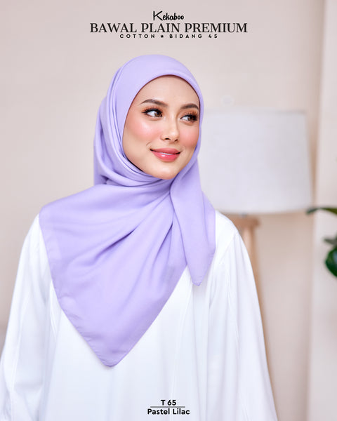 KEKABOO BAWAL PLAIN PREMIUM COTTON PASTEL LILAC (T65)