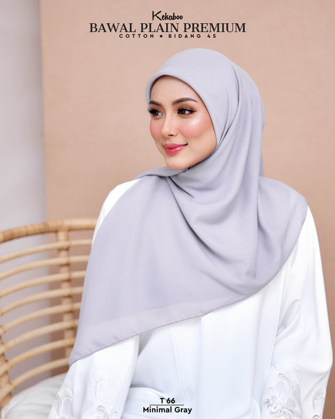 KEKABOO BAWAL PLAIN PREMIUM COTTON MINIMAL GRAY (T66)