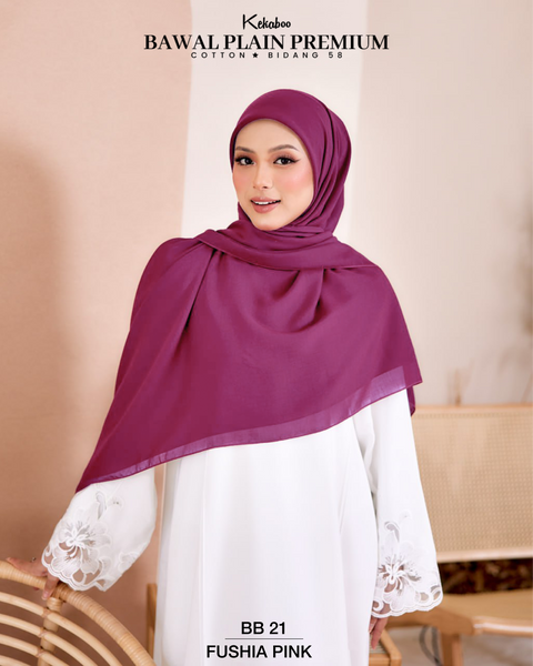 BAWAL PLAIN PREMIUM COTTON B58 (BB21 FUSHIA PINK)