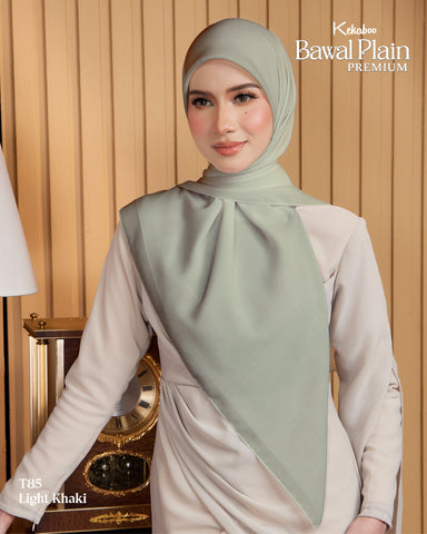 BAWAL PLAIN COTTON PREMIUM (T85 LIGHT KHAKI) - TUDUNG KEKABOO - LIMITED AND EXCLUSIVE