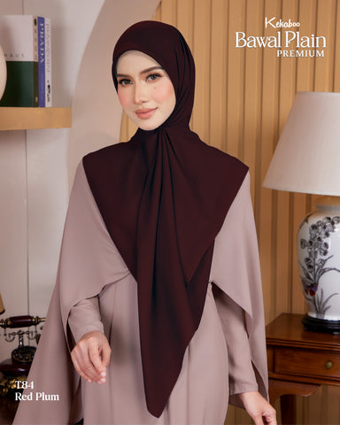 BAWAL PLAIN COTTON PREMIUM (T84 RED PLUM) - TUDUNG KEKABOO - LIMITED AND EXCLUSIVE