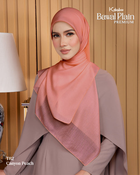 BAWAL PLAIN COTTON PREMIUM (T82 CANYON PEACH) - TUDUNG KEKABOO - LIMITED AND EXCLUSIVE