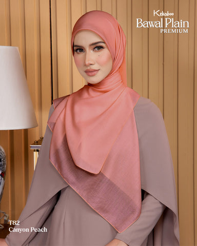 BAWAL PLAIN COTTON PREMIUM (T82 CANYON PEACH) - TUDUNG KEKABOO - LIMITED AND EXCLUSIVE