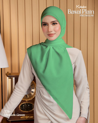 BAWAL PLAIN COTTON PREMIUM (T78 MEADOW GREEN) - TUDUNG KEKABOO - LIMITED AND EXCLUSIVE