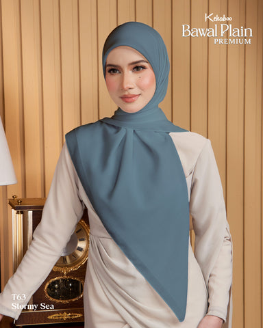 BAWAL PLAIN COTTON PREMIUM (T63 STORMY SEA) - TUDUNG KEKABOO - LIMITED AND EXCLUSIVE