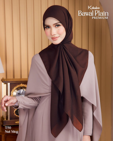 BAWAL PLAIN COTTON PREMIUM (T50 NUT MEG) - TUDUNG KEKABOO - LIMITED AND EXCLUSIVE