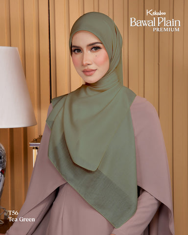BAWAL PLAIN PREMIUM COTTON (T56 TEA GREEN) - TUDUNG KEKABOO - LIMITED AND EXCLUSIVE