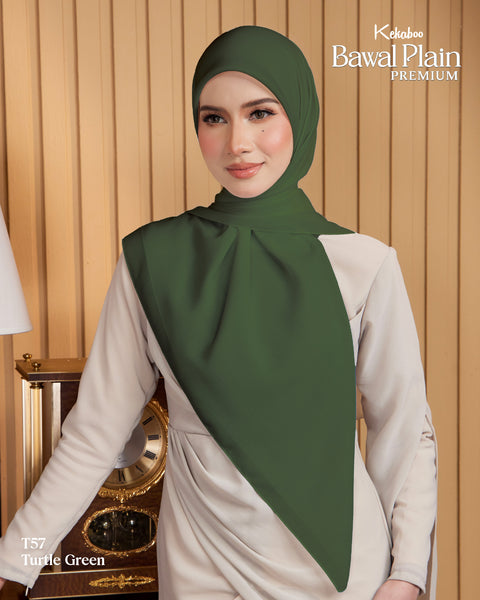 BAWAL PLAIN COTTON PREMIUM (T57 TURTLE GREEN) - TUDUNG KEKABOO - LIMITED AND EXCLUSIVE