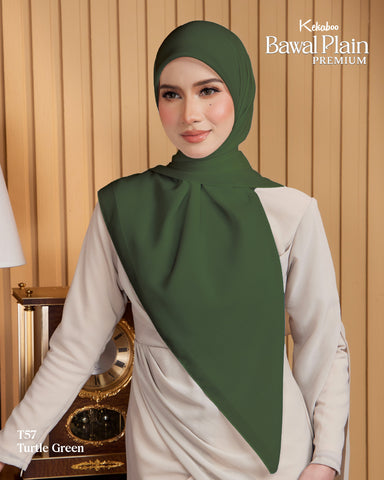 BAWAL PLAIN COTTON PREMIUM (T57 TURTLE GREEN) - TUDUNG KEKABOO - LIMITED AND EXCLUSIVE