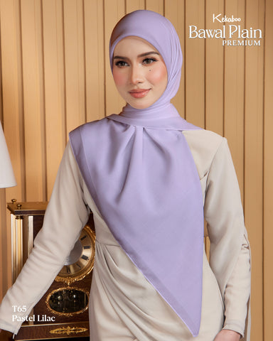 BAWAL PLAIN PREMIUM COTTON (T65 PASTEL LILAC) - TUDUNG KEKABOO - LIMITED AND EXCLUSIVE