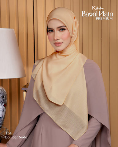 BAWAL PLAIN PREMIUM COTTON (T54 BOULDER NUDE) - TUDUNG KEKABOO - LIMITED AND EXCLUSIVE