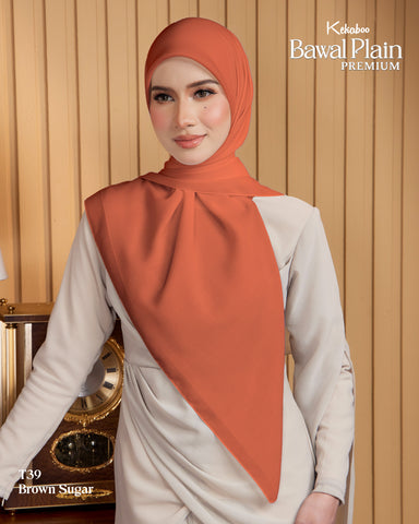 BAWAL PLAIN COTTON PREMIUM (T39 BROWN SUGAR) - TUDUNG KEKABOO - LIMITED AND EXCLUSIVE