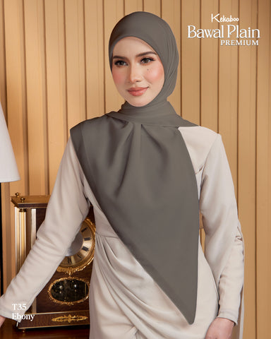 BAWAL PLAIN COTTON PREMIUM (T35 EBONY) - TUDUNG KEKABOO - LIMITED AND EXCLUSIVE