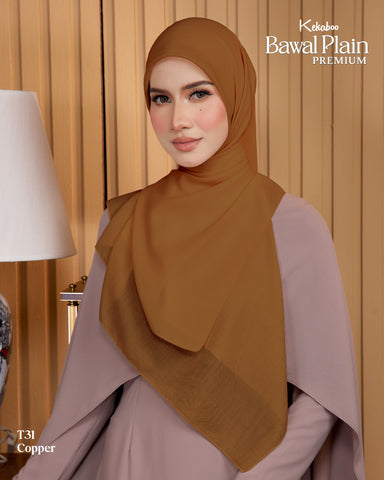 BAWAL PLAIN COTTON PREMIUM (T31 COPPER) - TUDUNG KEKABOO - LIMITED AND EXCLUSIVE