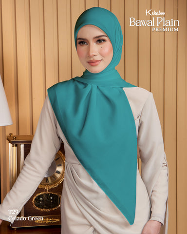 BAWAL PLAIN COTTON PREMIUM (T29 CELADON GREEN) - TUDUNG KEKABOO - LIMITED AND EXCLUSIVE