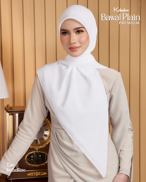BAWAL PLAIN COTTON PREMIUM (T26 ISABELLINE) - TUDUNG KEKABOO - LIMITED AND EXCLUSIVE