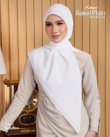 BAWAL PLAIN COTTON PREMIUM (T26 ISABELLINE) - TUDUNG KEKABOO - LIMITED AND EXCLUSIVE