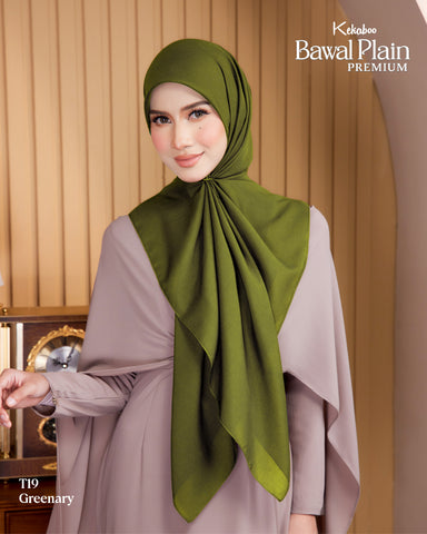 BAWAL PLAIN COTTON PREMIUM (T19 GREENARY) - TUDUNG KEKABOO - LIMITED AND EXCLUSIVE