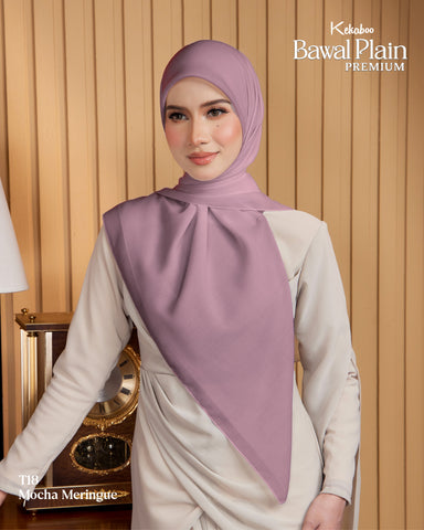 BAWAL PLAIN COTTON PREMIUM (T18 MOCHA MERINGUE) - TUDUNG KEKABOO - LIMITED AND EXCLUSIVE