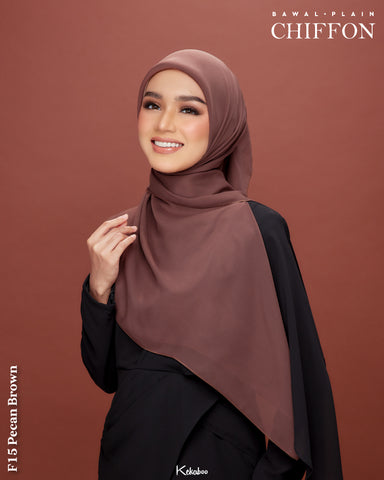 KEKABOO EASYWEAR PLAIN CHIFFON COLLECTION (F15 PECAN BROWN)