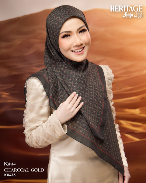 KEKABOO HERITAGE CHARCOAL GOLD (K0473) - TUDUNG KEKABOO - LIMITED AND EXCLUSIVE