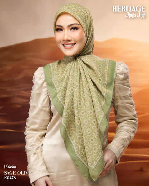 KEKABOO HERITAGE SAGE OLIVE (K0476) - TUDUNG KEKABOO - LIMITED AND EXCLUSIVE