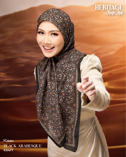 KEKABOO HERITAGE BLACK ARABESQUE (K0477) - TUDUNG KEKABOO - LIMITED AND EXCLUSIVE