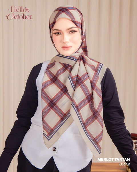 KEKABOO HELLO OCTOBER MERLOT TARTAN (K0649)