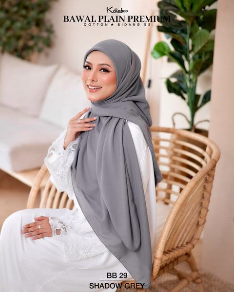 BAWAL PLAIN PREMIUM COTTON B58 (BB29 SHADOW GREY)