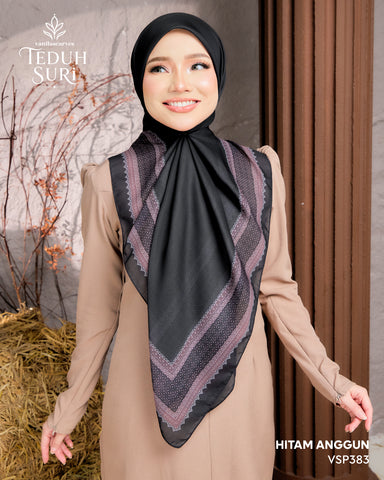 VANILA SCARVES TEDUH SURI HITAM ANGGUN (VSP383)