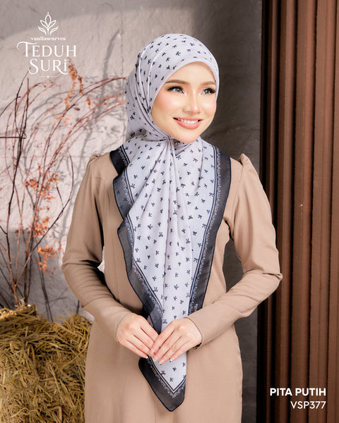 VANILA SCARVES TEDUH SURI PITA PUTIH (VSP377)