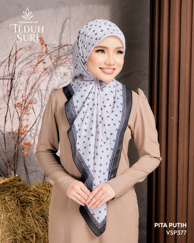 VANILA SCARVES TEDUH SURI PITA PUTIH (VSP377)