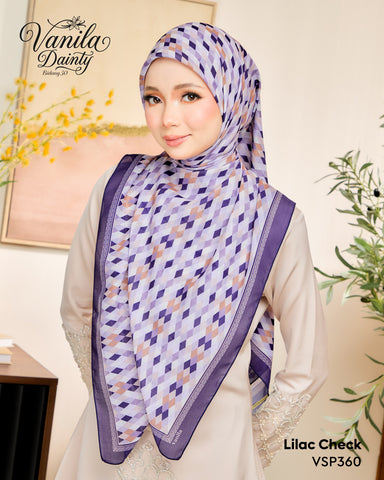 VANILA SCARVES DAINTY LILAC CHECK (VSP360)