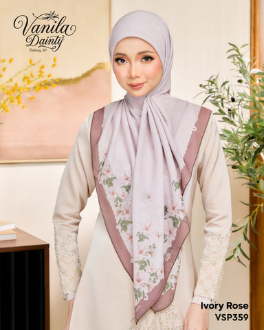 VANILA SCARVES DAINTY IVORY ROSE (VSP359)