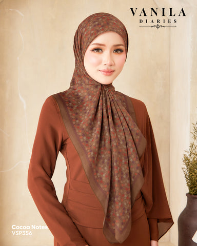 VANILA SCARVES DIARIES COCOA NOTES (VSP356) - TUDUNG KEKABOO - LIMITED AND EXCLUSIVE